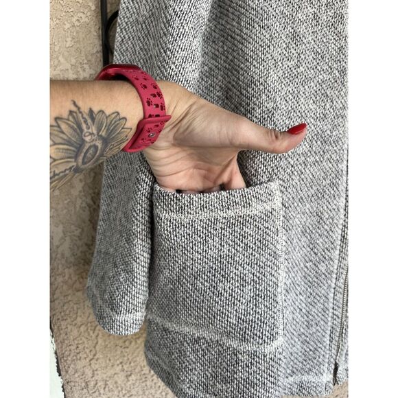 Eileen Fisher Zip Up Jacket - Size Large - Gray/Ivory - Picture 8 of 11